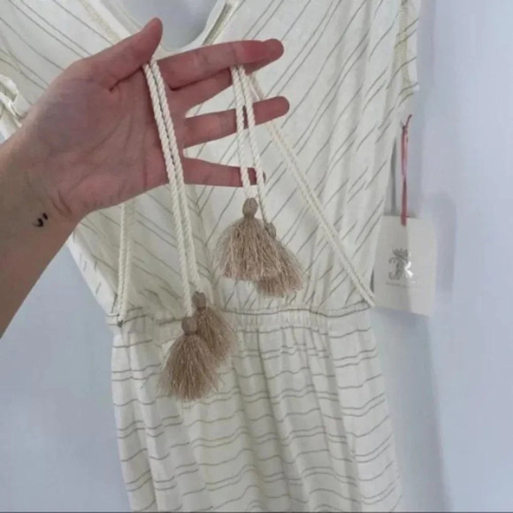 Rachel Ashwell Women's Cream Striped Resortwear Coverup Dress Size Small - Picture 4 of 11